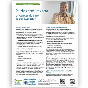Image of the genetic testing for kidney cancer fact sheet in spanish