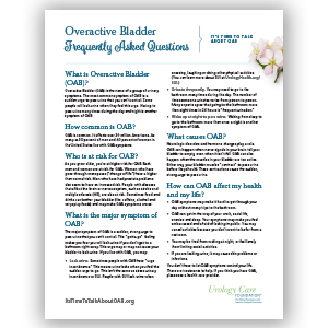 Frequently Asked Questions About Overactive Bladder
