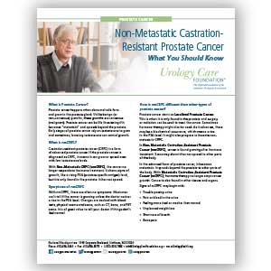  Non-Metastatic Castration Resistant Prostate Cancer Fact Sheet