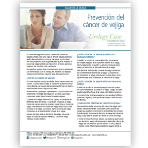 Spanish Preventing Bladder Cancer Fact Sheet