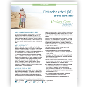 Spanish Erectile Dysfunction Fact Sheet