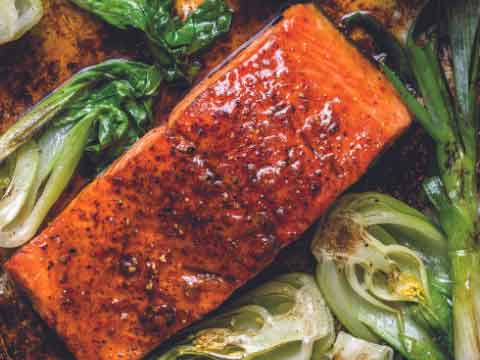 Herbed Salmon with Bok Choy