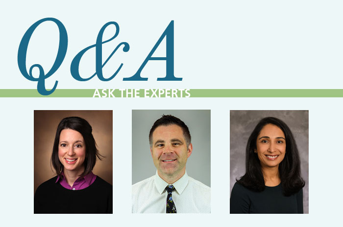 Headshots of Dr. Scarpato, Dr. Richards and Dr. Mehta. 