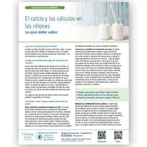 Spanish Calcium and Kidney Stones - What You Should Know Fact Sheet