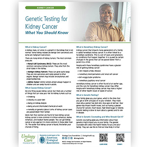 Genetic Testing for Kidney Cancer – What You Should Know Fact Sheet
