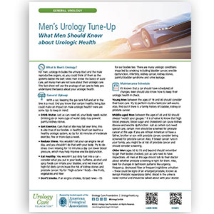 Men's Urology - What You Should Know Fact Sheet
