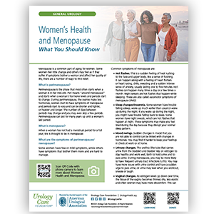 Order Women’s Health and Menopause What You Should Know Fact Sheet
