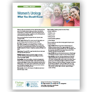 Women’s Urology – What You Should Know Fact Sheet