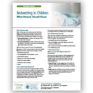 Bedwetting in Children: What Parents Should Know Fact Sheet