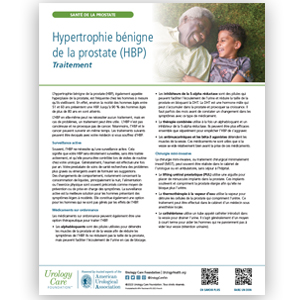 Hypertrophie bénigne de la prostate (HBP): Traitement