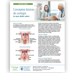 Spanish Urology Basics What You Should Know Fact sheet