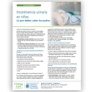 Spanish- Bedwetting in Children: What Parents Should Know Fact Sheet