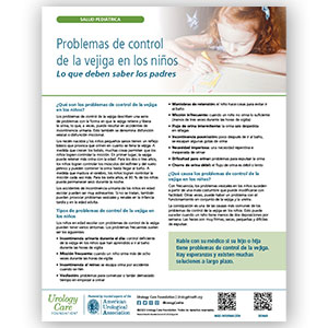 Spanish Bladder Control in Children: What Parents Should Know Fact Sheet