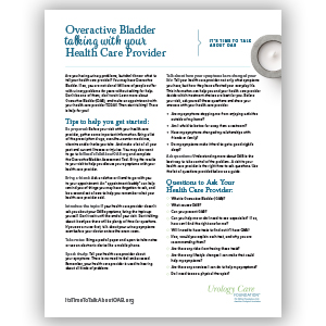 Talking to Your Healthcare Provider About Overactive Bladder