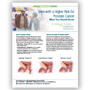 An informational fact sheet for Men with a Higher Risk for Prostate Cancer and What they Should Know 